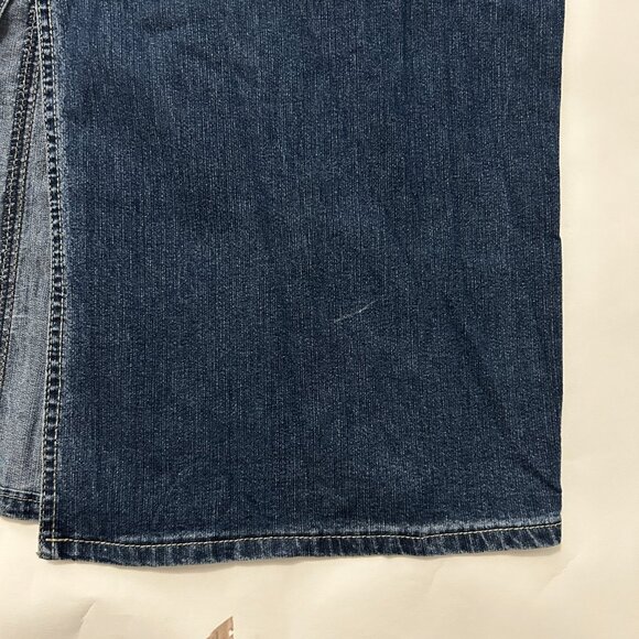 Cato Womens Denim Jean Maxi Skirt Back Slit Embroidered Pockets Size 18W Y2K - Picture 16 of 16